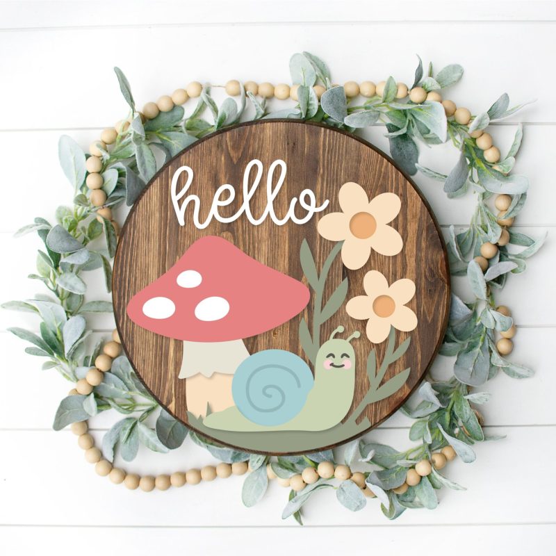 Snail, Mushroom Hello Overlay