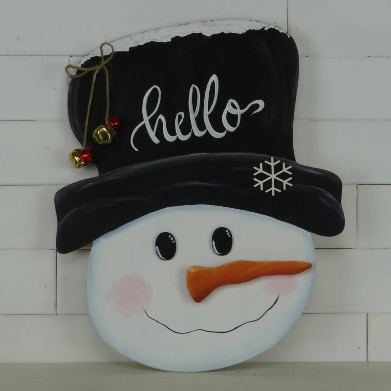 Snowman Face w Hat Door Hanger