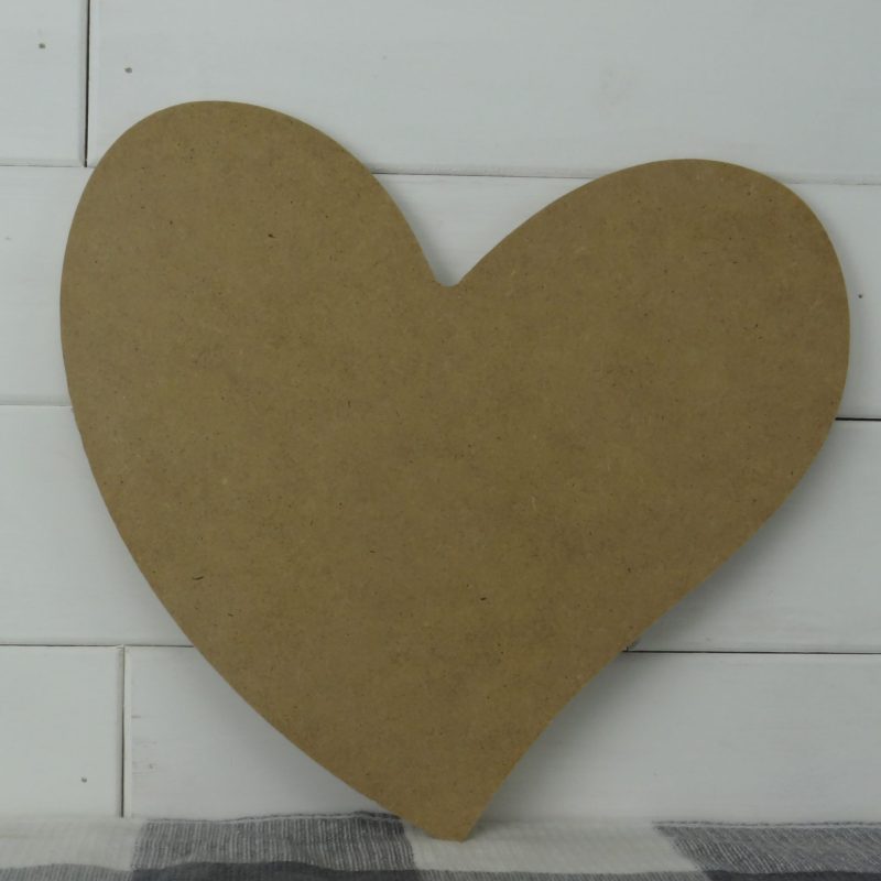 Wood Slanted Heart Blank