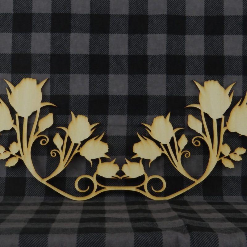 Wood Rose Swag Cutout