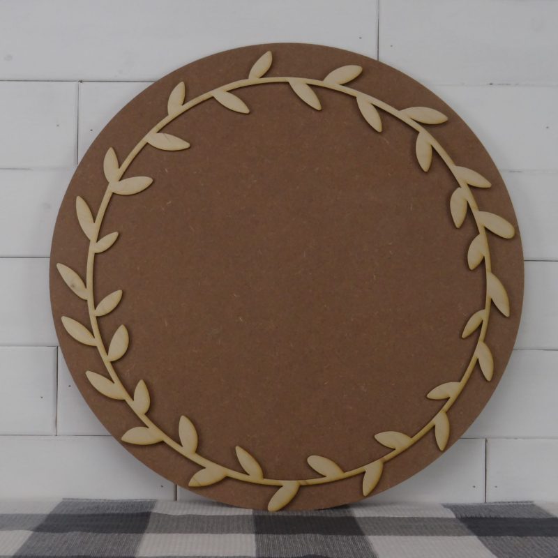 Wooden Laurel Wreath Cutout