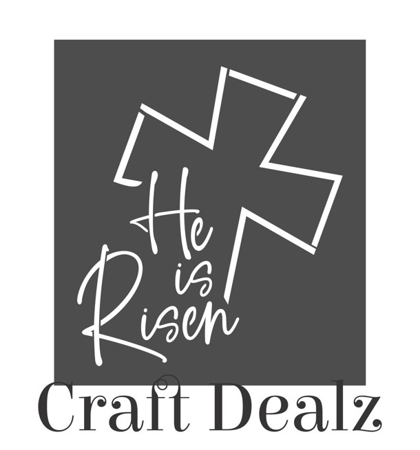 He Is Risen Slanted Cross Stencil