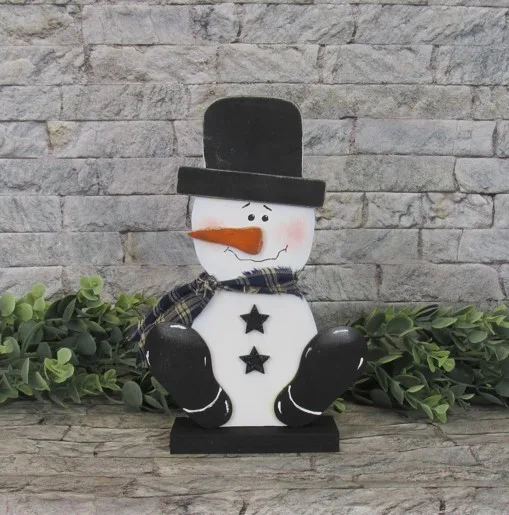 Sitting Snowman w Hat on Base Craft Kit