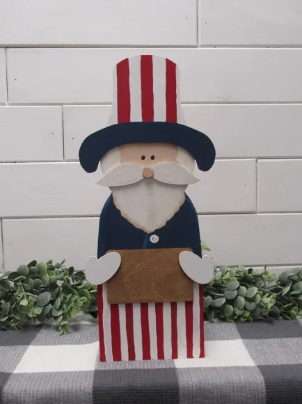 Wood Uncle Sam w Sign