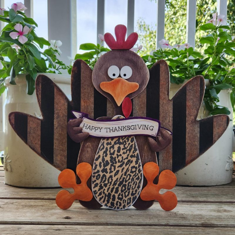 Wooden Turkey w Pumpkin Kit
